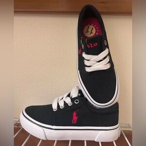 11 Polo Ralph Lauren Black Red Kids Shoes Sneakers preppy designer toddler